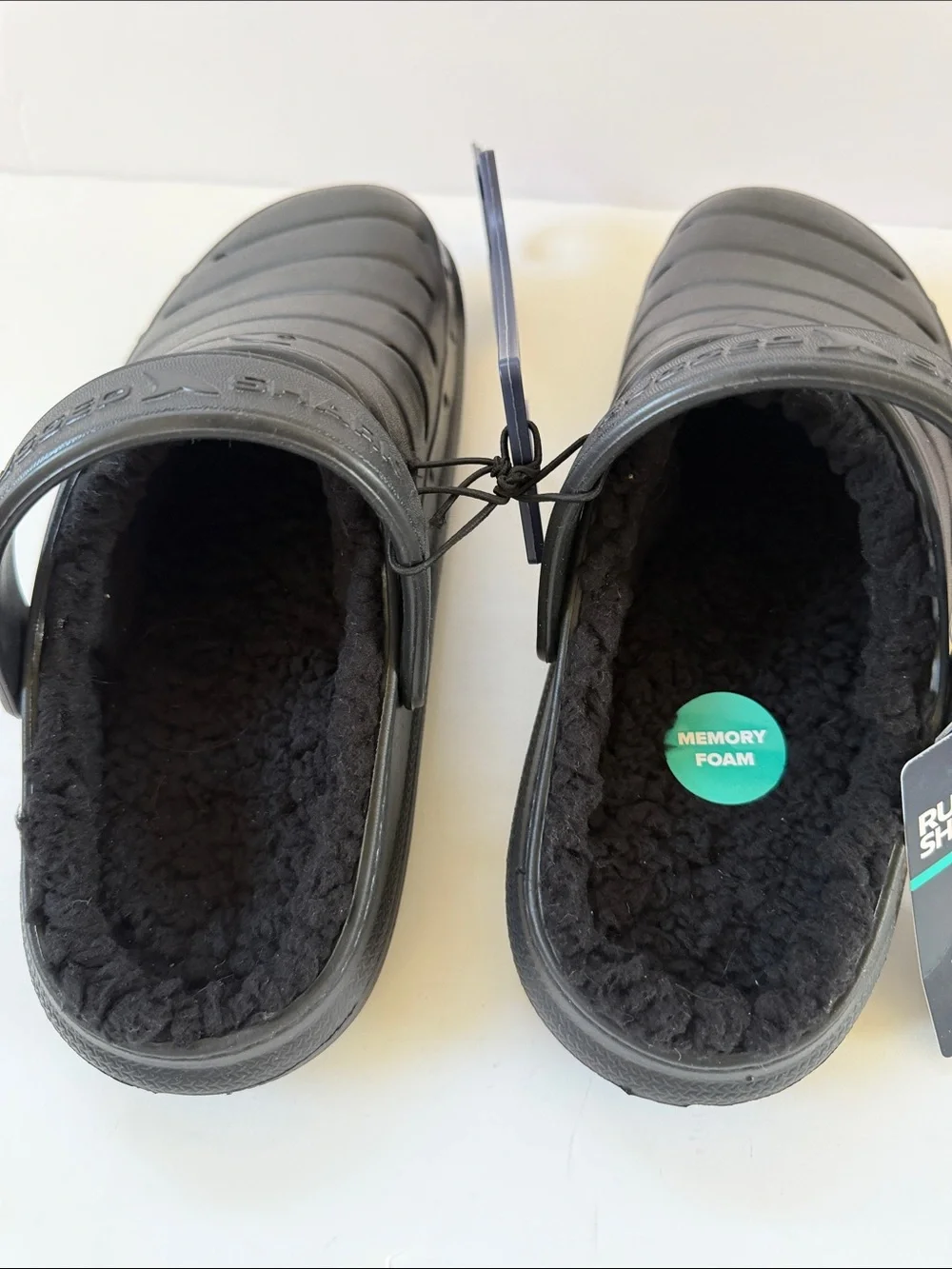 New Men’s Rugged Shark Clog Sherpa Lined Sandals